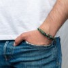 Зелёный комбинированный тонкий браслет для мужчин и женщин — № 838 фото 4