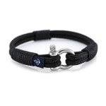 Чёрный тонкий браслет для мужчин и женщин — № 862