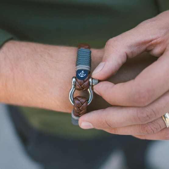 Коричневый кожаный браслет для мужчин и женщин — № 10019 фото 4