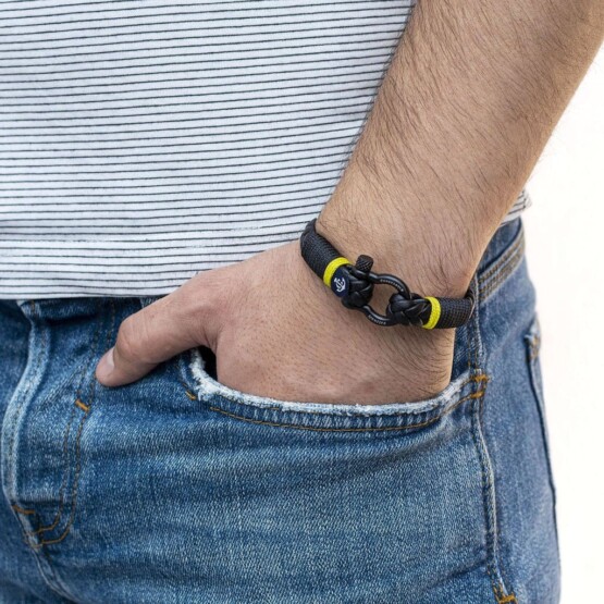 Кожаный браслет чёрного цвета для мужчин и женщин — Jack Tar 10028