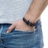 Кожаный стильный мужской браслет чёрного цвета — Jack Tar 10029