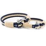 Сине-бежевые парные браслеты для влюбленных — № 950