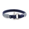 Тёмно-Синий браслет морской тематики с белой окантовкой Унисекс — CNB SLIM 875