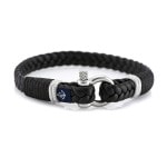 Темно-синий тонкий кожаный браслет для мужчин и женщин — Jack Tar 10068