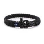 Кожаные парные браслеты черного цвета DUO 975