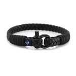 Кожаные парные браслеты черного цвета DUO 975