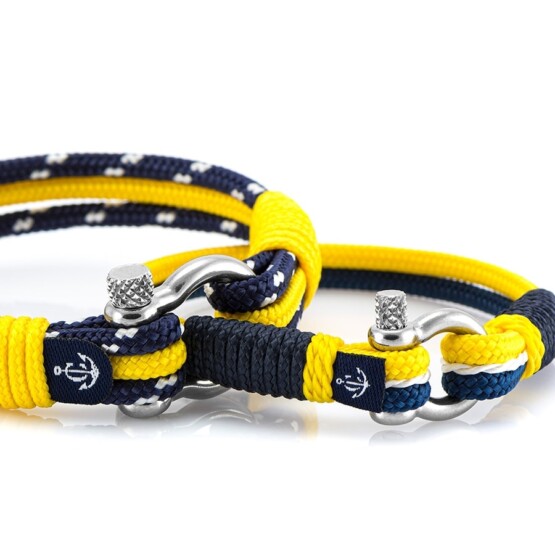 Парные браслеты для влюбленных синего и жёлтого цвета — № 981