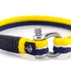 Жёлто-синий тонкий браслет с белой нитью для женщин — № 889