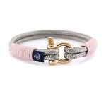 Серебристый тонкий браслет с синим акцентом — № 891 (Копировать)