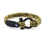 Чёрный браслет для мужчин с синим акцентом — № 4105 (Копировать)