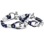 Парные браслеты бело-синего цвета — № 959