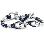 Парные браслеты бело-синего цвета — № 959